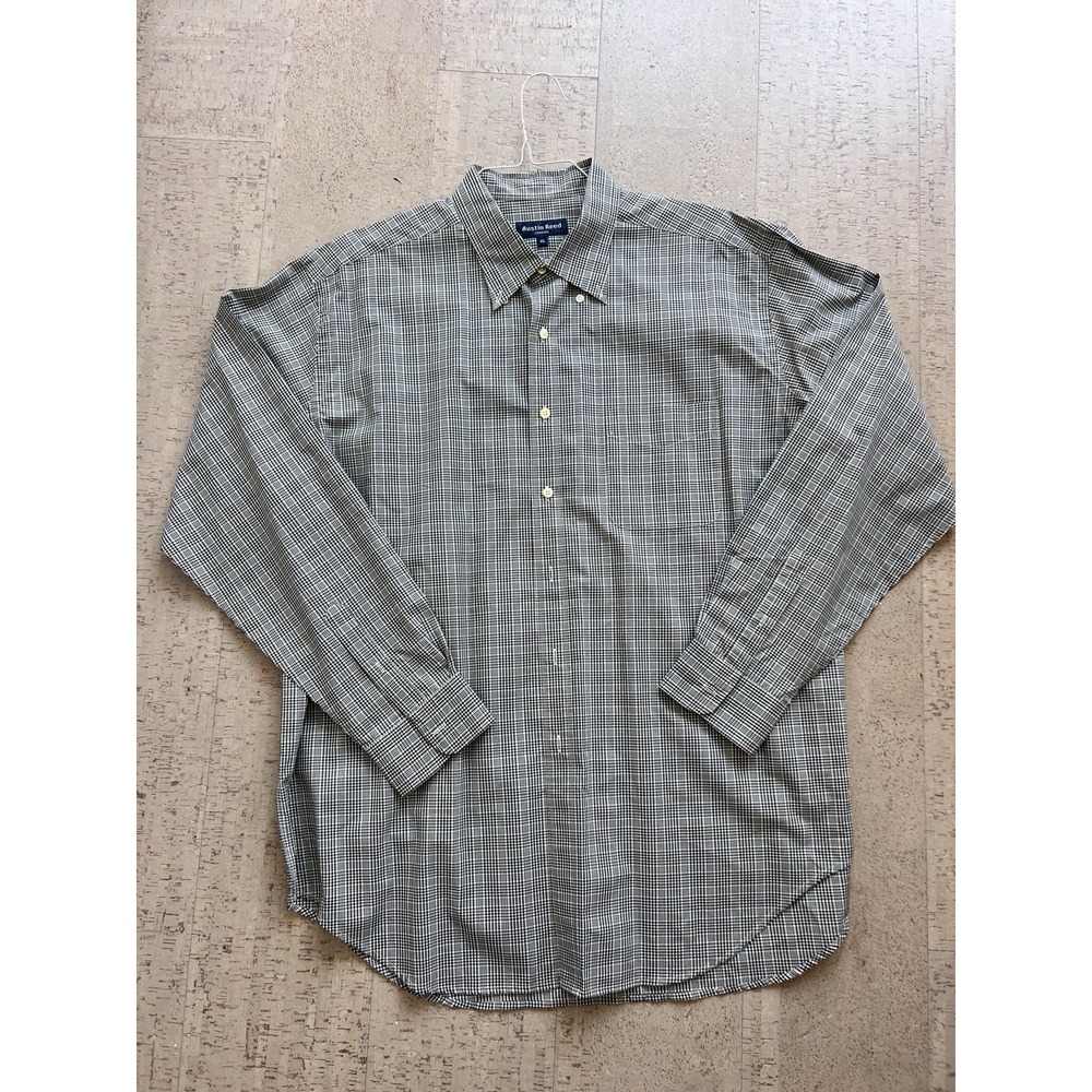 Austin Reed London Mens XL Plaid Check Long Sleeve Button Down Dress Shirt